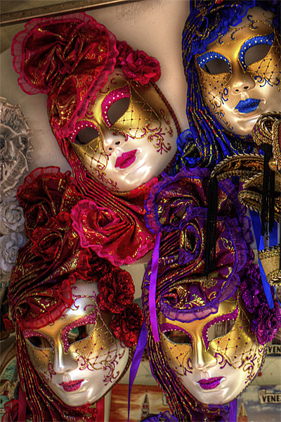 Venetian Masquerade Masks Picture Board by Tom Gomez