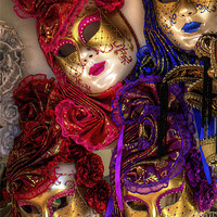 Buy canvas prints of Venetian Masquerade Masks by Tom Gomez