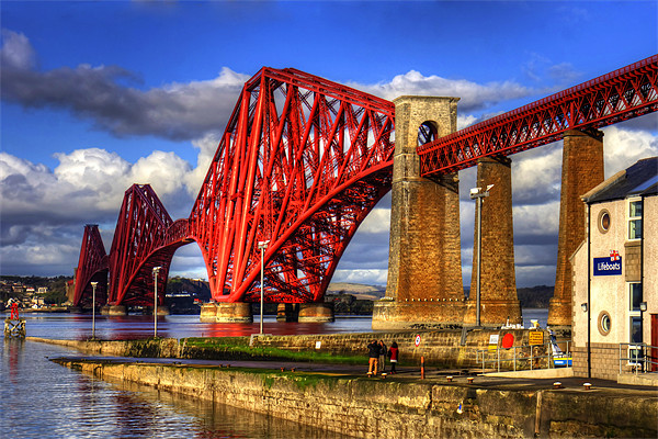 Hawes Pier Slipway and Forth Bridge Picture Board by Tom Gomez