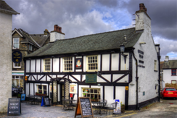 Queens Head at Hawkshead Picture Board by Tom Gomez
