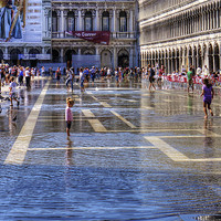 Buy canvas prints of Paddling in Piazza San Marco by Tom Gomez