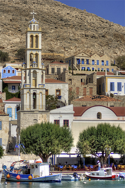 Agios Nikolaos Bell Tower Picture Board by Tom Gomez