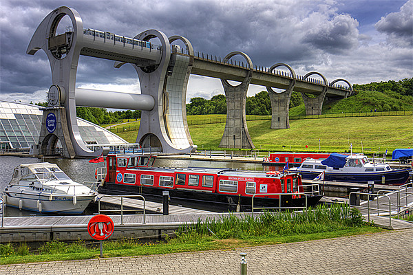 Boats at the Falkirk Wheel Picture Board by Tom Gomez