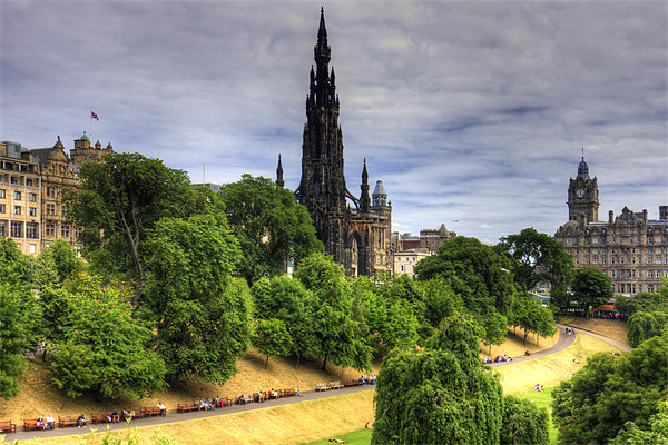 The Scott Monument in July Picture Board by Tom Gomez