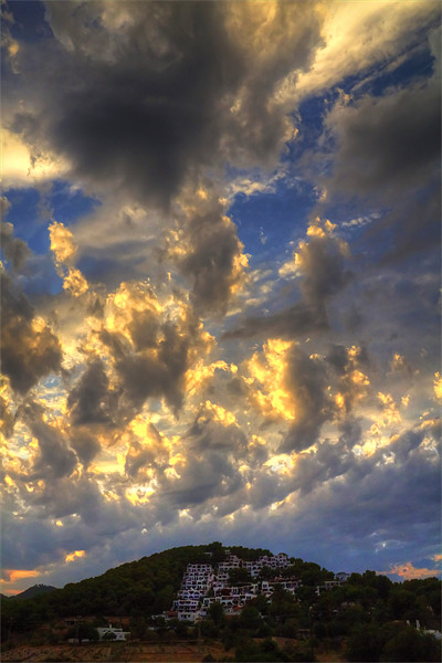 Clouds over Pueblo Espárragos Picture Board by Tom Gomez