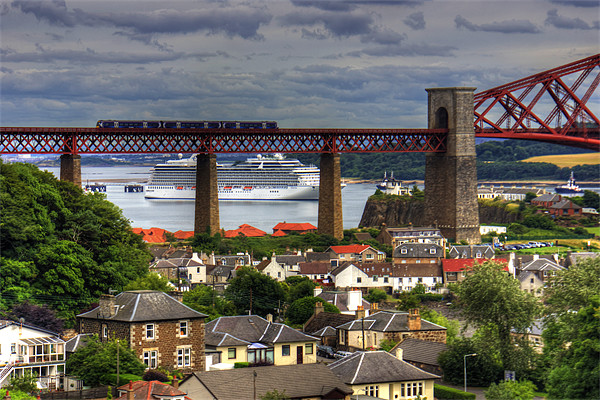 Cruise Ship in the Forth Picture Board by Tom Gomez