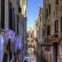 Buy canvas prints of Washday in Venice by Tom Gomez