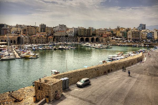 Heraklion Old Port Picture Board by Tom Gomez
