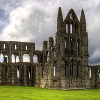 Buy canvas prints of The remains of Whitby Abbey by Tom Gomez
