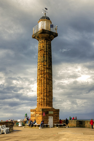 Whitby West Lighthouse Picture Board by Tom Gomez