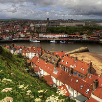 Buy canvas prints of Whitby from the East Cliff by Tom Gomez