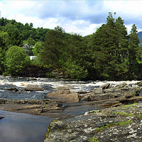 Buy canvas prints of Falls of Dochart by Tom Gomez