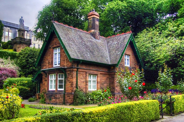 Cottage in Princes Street Gardens Picture Board by Tom Gomez