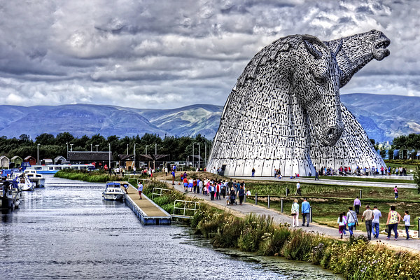 Kelpies and Canal Picture Board by Tom Gomez