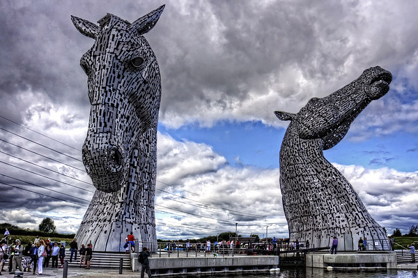 Kelpies under Rain Clouds Picture Board by Tom Gomez