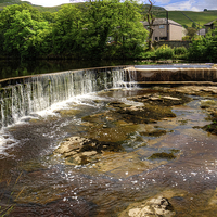 Buy canvas prints of Settle Weir by Tom Gomez