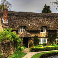 Buy canvas prints of Cottage by the Thornton Beck by Tom Gomez