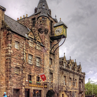 Buy canvas prints of Tolbooth at the Canongate by Tom Gomez