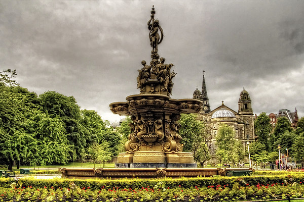 Ross Fountain and St Cuthbert's Church Picture Board by Tom Gomez
