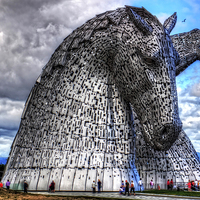 Buy canvas prints of Kelpies at the Helix by Tom Gomez