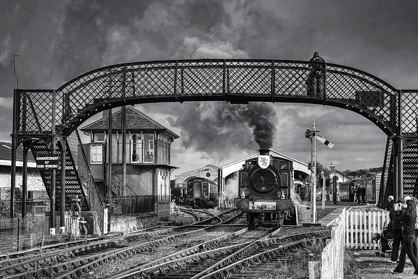 Bo’ness and Kinneil Railway B&W Picture Board by Tom Gomez