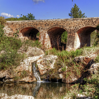 Buy canvas prints of Pont Vell de Santa Eulalia by Tom Gomez