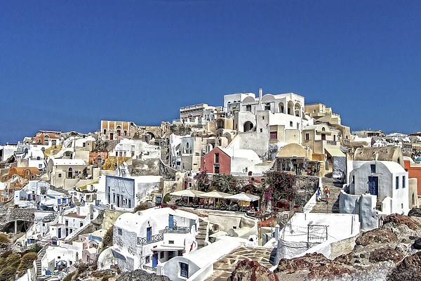 Living in Oia Picture Board by Tom Gomez