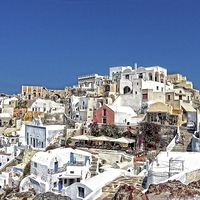 Buy canvas prints of Living in Oia by Tom Gomez