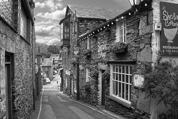 Slate Houses in the Lake District B&W Picture Board by Tom Gomez