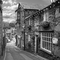 Buy canvas prints of Slate Houses in the Lake District B&W by Tom Gomez