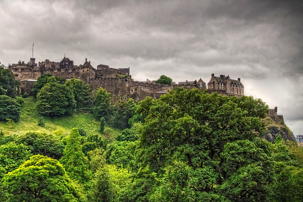 Gathering Storm over Edinburgh Castle Picture Board by Tom Gomez