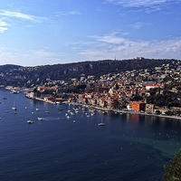 Buy canvas prints of Villefranche Bay and Town by Tom Gomez