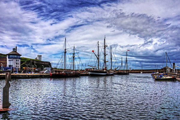 Tall Ships in Whitehaven Harbour Picture Board by Tom Gomez