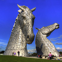 Buy canvas prints of Kelpies at The Helix by Tom Gomez