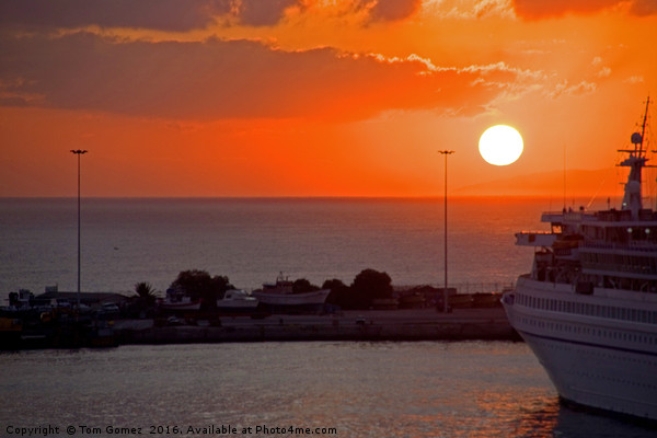 Sunrise over Heraklion Harbour Picture Board by Tom Gomez
