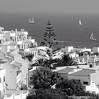 Buy canvas prints of Albufeira, Algarve - B&W by Tom Gomez