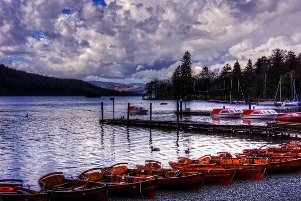 Boats at Bowness Picture Board by Tom Gomez
