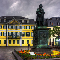 Buy canvas prints of Central Post Office and Beethoven Memorial in Bonn by Tom Gomez
