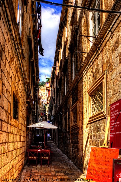 Dubrovnik Alleyway Picture Board by Tom Gomez