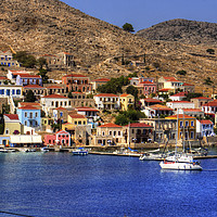 Buy canvas prints of The Waterfront on Chalki by Tom Gomez