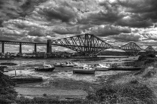 Low Tide in North Queensferry - B&W Picture Board by Tom Gomez
