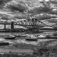 Buy canvas prints of Low Tide in North Queensferry - B&W by Tom Gomez