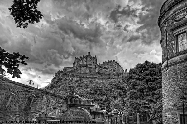 The Castle from St Cuthberts - B&W Picture Board by Tom Gomez