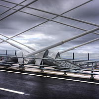 Buy canvas prints of Cable Stays on the Queensferry Crossing by Tom Gomez