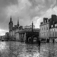 Buy canvas prints of Aberdeen in the rain - B&W by Tom Gomez