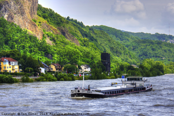 Barge on the Rhine Picture Board by Tom Gomez