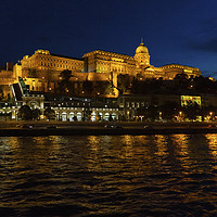 Buy canvas prints of Buda Castle at Night by Tom Gomez