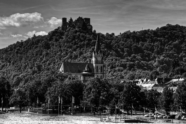 Oberwesel - B&W Picture Board by Tom Gomez