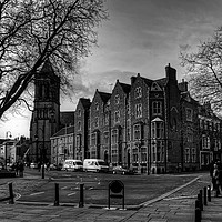 Buy canvas prints of At the corner of Petergate - B&W by Tom Gomez