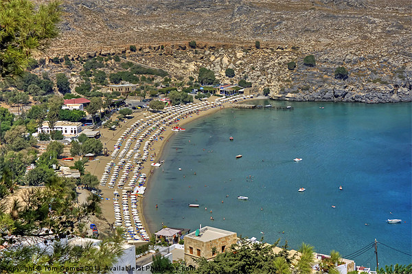 Lindos Bay Picture Board by Tom Gomez